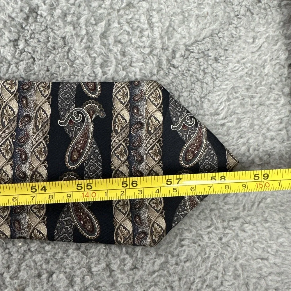 Zylos‎ George Machado 100% Italian Silk Neck Tie Paisley Geometric Made in USA